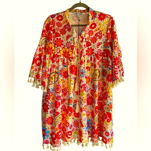 collection by cezele Dresses & Skirts - Colorful Floral Paisley Tunic Collection by Cezele Size S